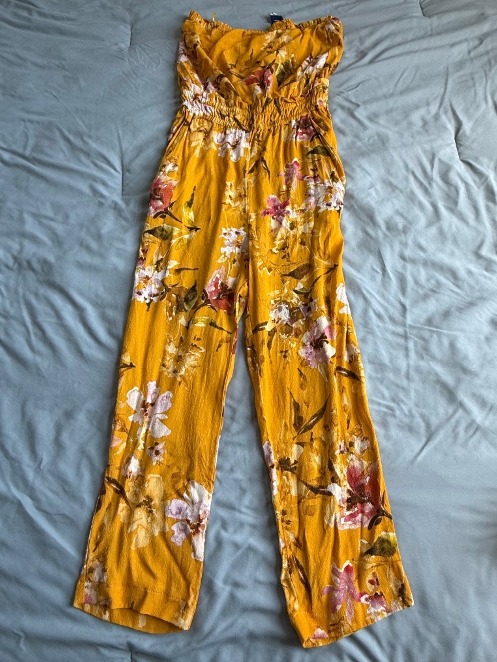 Blue Life Mustard Floral Romper / One-Piece Jumpsuit – XS Brand: Blue Life